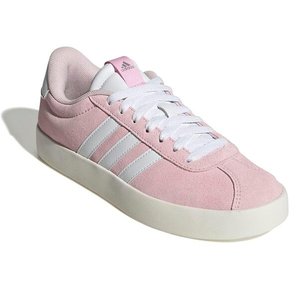 NWT adidas Women's Vl Court 3.0 Sneaker, Clear Pink/White/Off White, 8 - Picture 4 of 7